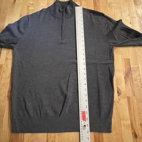 Untuckit Sweater Extra Fine Merino Wool‎ Quarter Zip Pullover Classic Mens M - Picture 9 of 10
